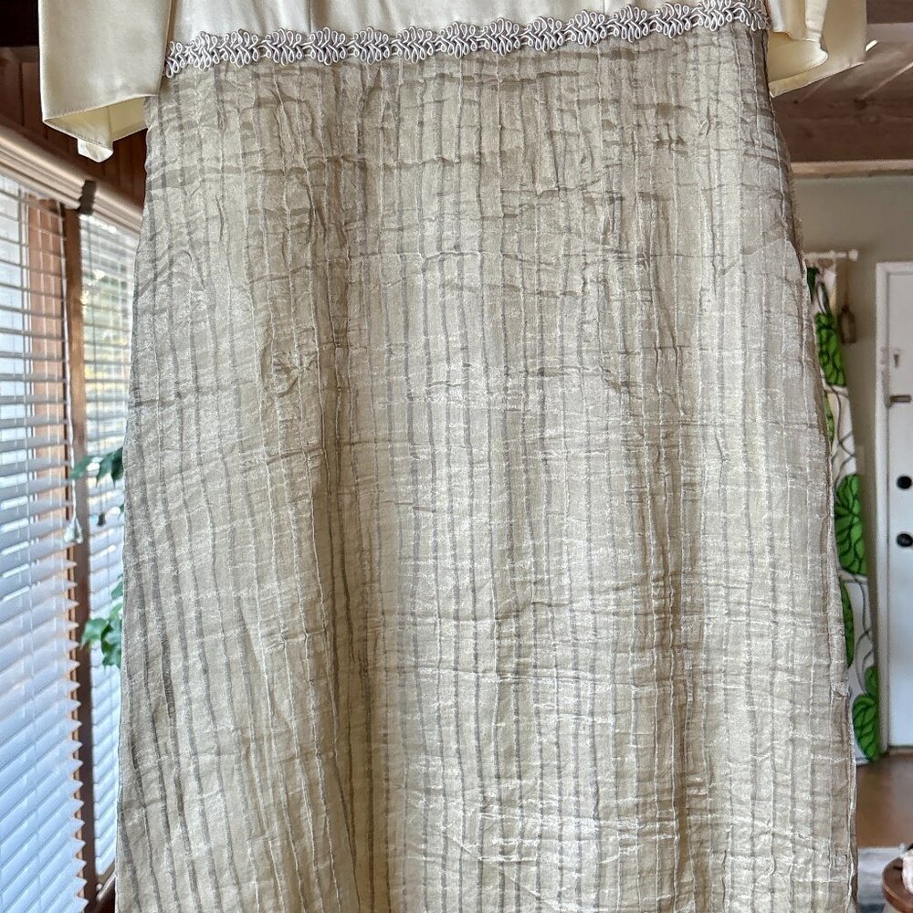 Custom 100% Silk Wedding Dress – Size 4 – Champagne/Cream